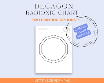 Decagon Chart - Radiesthesia and Radionics - Witness Preparation - Printable