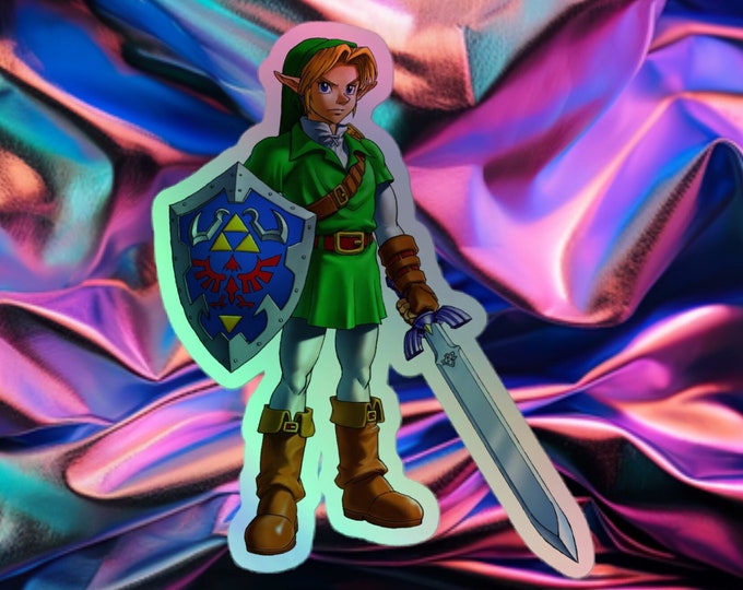 Adult Link (1/10th) - Zelda themed Holographic Sticker | Decal |