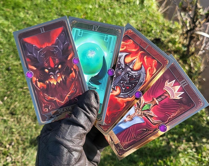 Darkmoon Faire Replica Tarot Cards - World of Warcraft - Death, Illusion, Greatness and Berserker