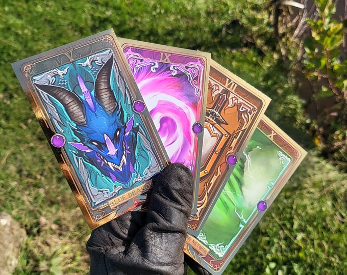 Darkmoon Faire Replica Tarot Cards - World of Warcraft - Blue Dragon, Maelstrom, Twisting Nether and Heroism