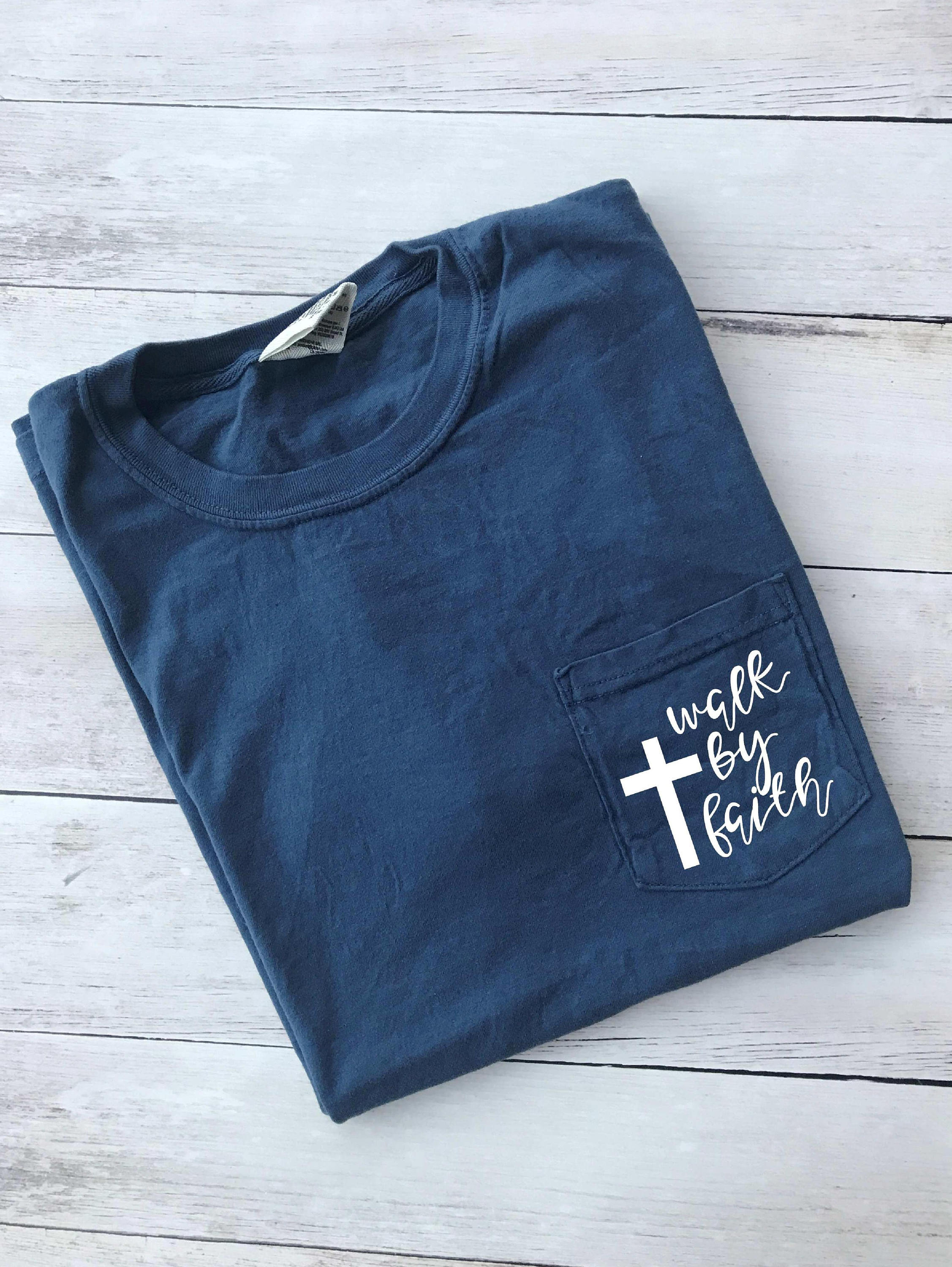 Short Sleeve Walk By Faith Comfort Colors Pocket Tee