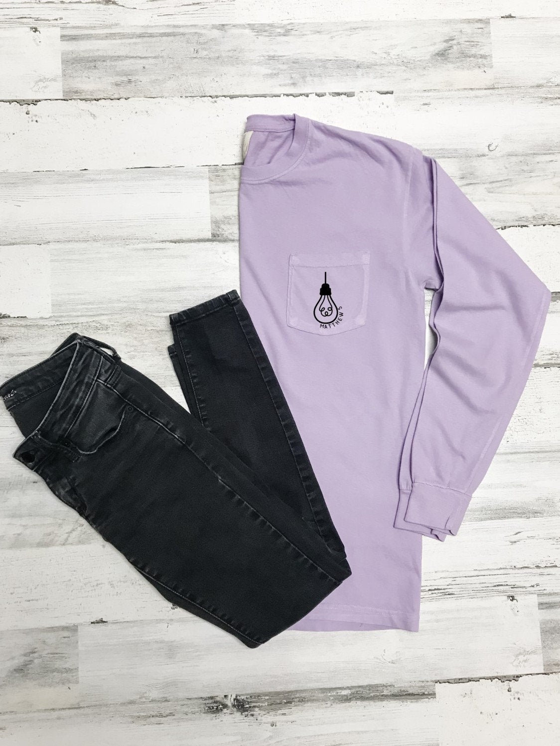 Long Sleeve Be The Light Comfort Colors Pocket Tee