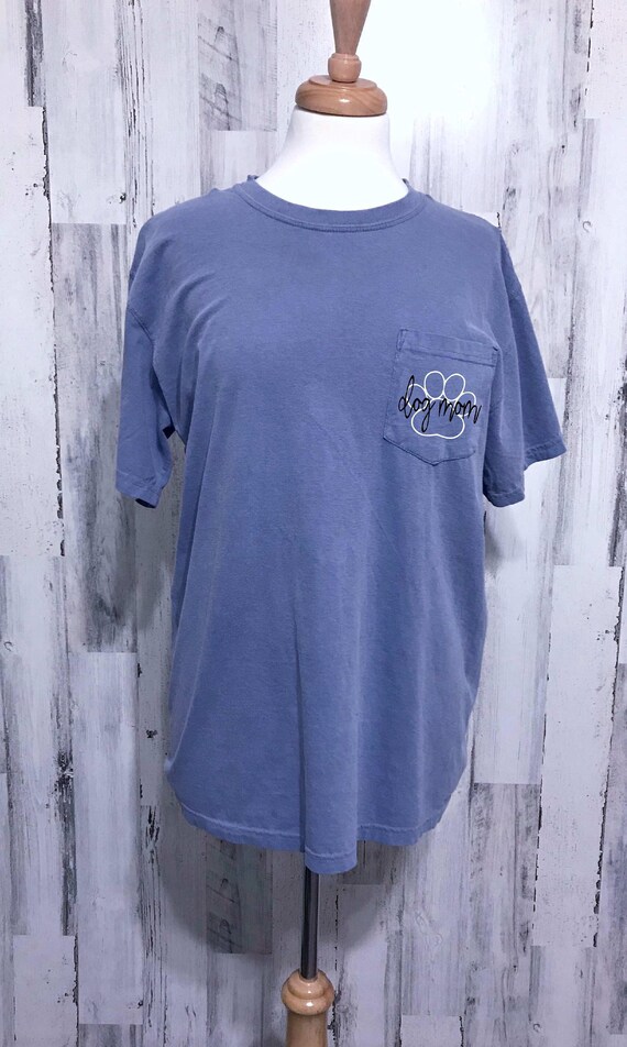 Dog Mom Paw Pocket Tee Short Sleeve Paw Dog Mom Paw Etsy