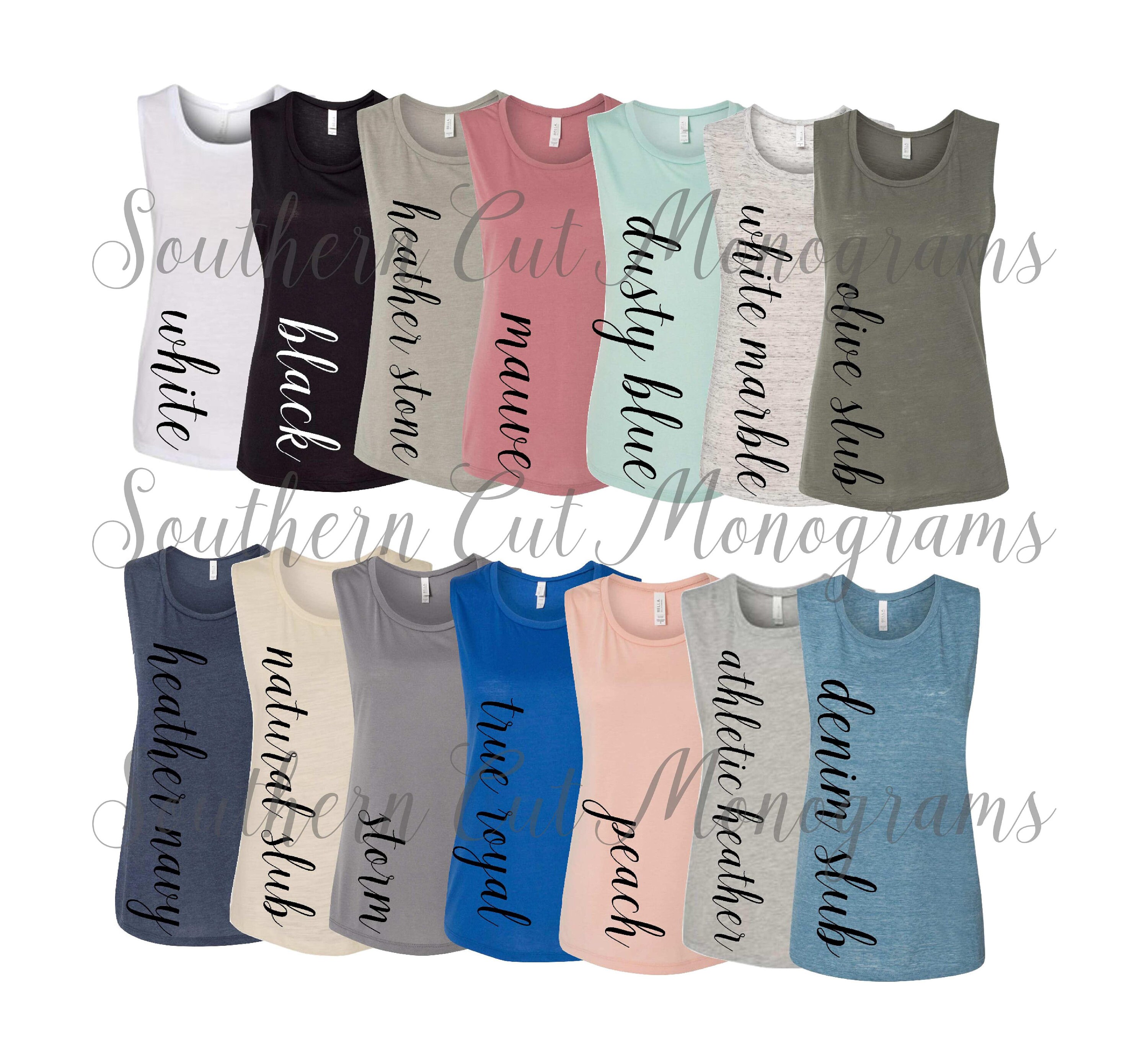 Bella Shirt Color Chart