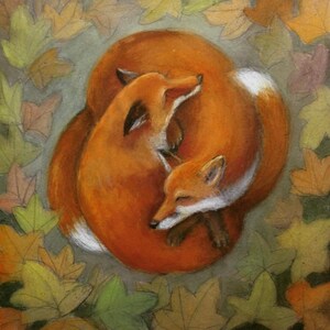 Set de tarjetas de felicitación de acuarela de zorro – Friends 4ever, Animal Art