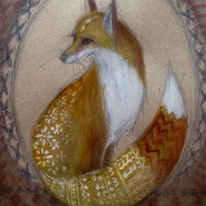 Juego de tarjetas de acuarela Folky Fox: tarjetas de felicitación de animales en blanco