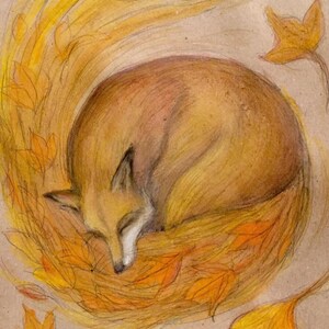 Juego de tarjetas de acuarela de zorro otoñal: tarjetas de arte animal en blanco