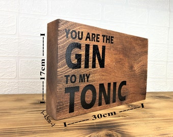 Wood Sign ~ Let the good times Be Gin ~Freestanding Hard Wood
