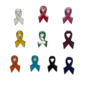 Awareness Ribbons, Abzeichen - Anfangsbuchstabe, Handgefertigte Pins aus Harz für Taschen, Hüte, Kleidung