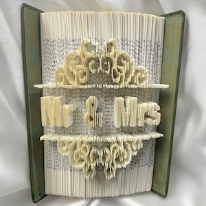 Mr & Mrs Folded Book Art-Wedding-Gift-Engagement-Individually Crafted