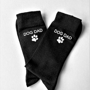 Mens Black Socks - DOG dad - Gift for dad on Father's day - Dads birthday