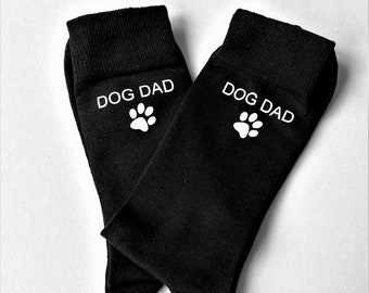 Mens Black Socks - DOG dad - Fathers day gift - Daddy - Dads birthday