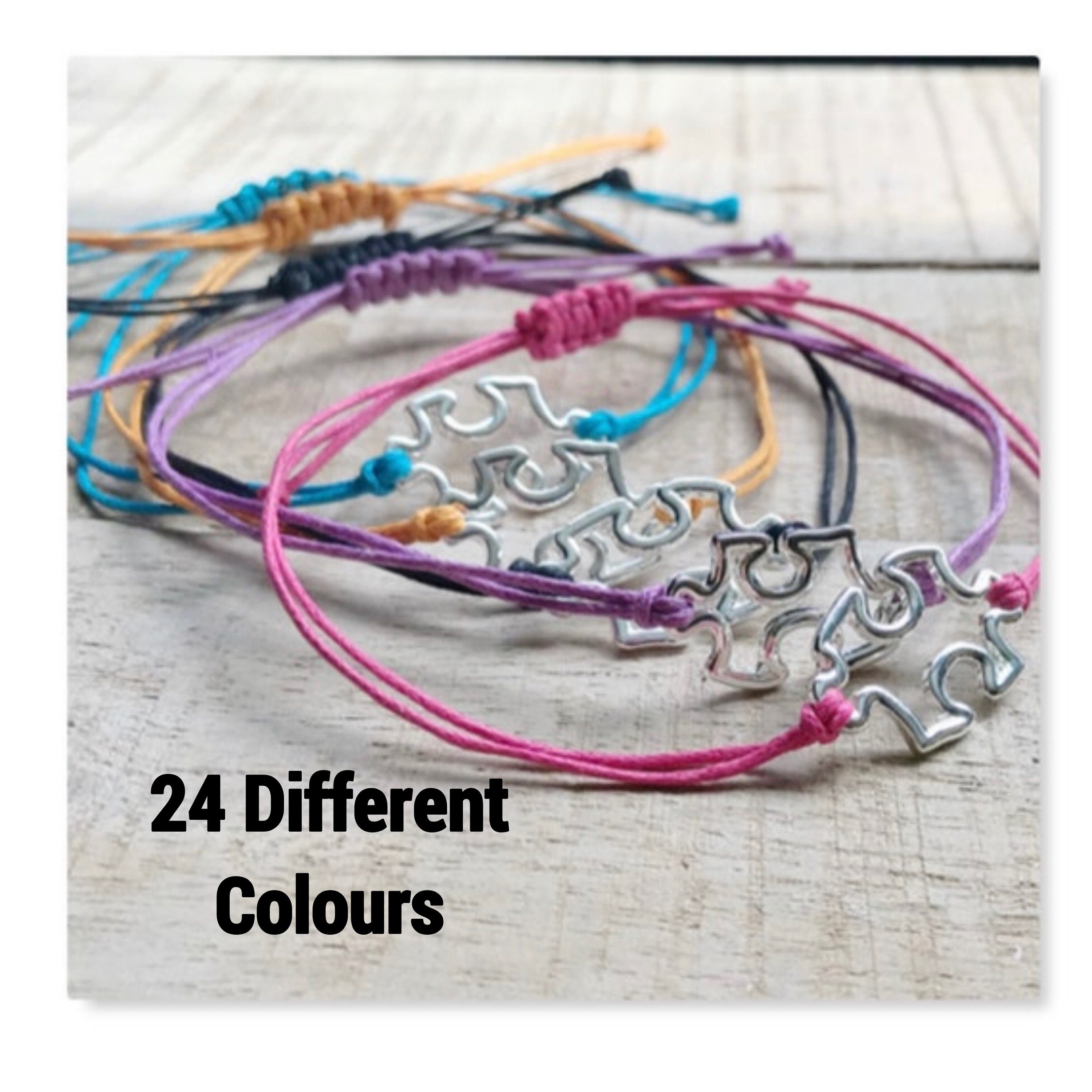 Variety Of Symbol Connector Charms Waxed Cotton Friendship Wish Bracelets