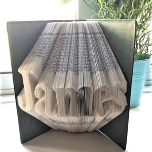 Livro Dobrado Arte-Papel-Nome-Qualquer Palavra-Aniversário-Casamento-Aniversário