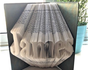 Folded Book Art-Paper-Name-Any Word-Anniversary-Wedding-Birthday
