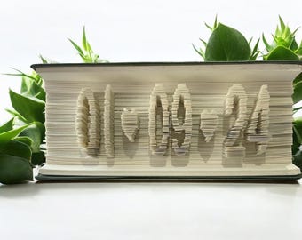 Book Art-Any Date-Paper-Anniversary-Wedding-Birthday-Gift-Individually Crafted