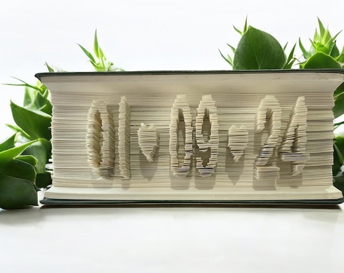 Book Art-Any Date-Paper-Anniversary-Wedding-Birthday-Gift-Individually Crafted