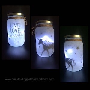 Unicorn Night light, mood lighting, Unicorn, Fairy Jar, Glitter Jar, Christmas, light up jars, mason jars
