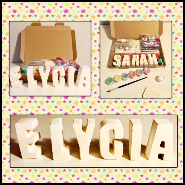 Paint your own Name - Crafting and creating fun - Paint your own name kit - Ceramic Craft Kit- Craft Kit- Christmas Eve box