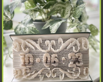 Folded Book Art-Any Date-Paper-Anniversary-Wedding-Birthday-Gift-Individually Crafted