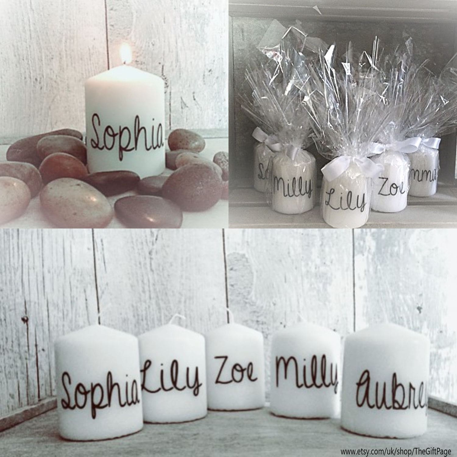 Christening Baptism Personalised Votive Candle Shimmer Effect Favours x 10