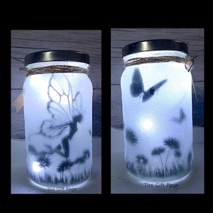 Fairy Flowers Night light, mood lighting, Mermaid in a jar, Fairy Jar, Glitter Jar, Christmas, light up jars, mason jars