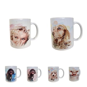Taza Cartoon Me Taza mascota foto Cerámica Retrato Taza personalizada
