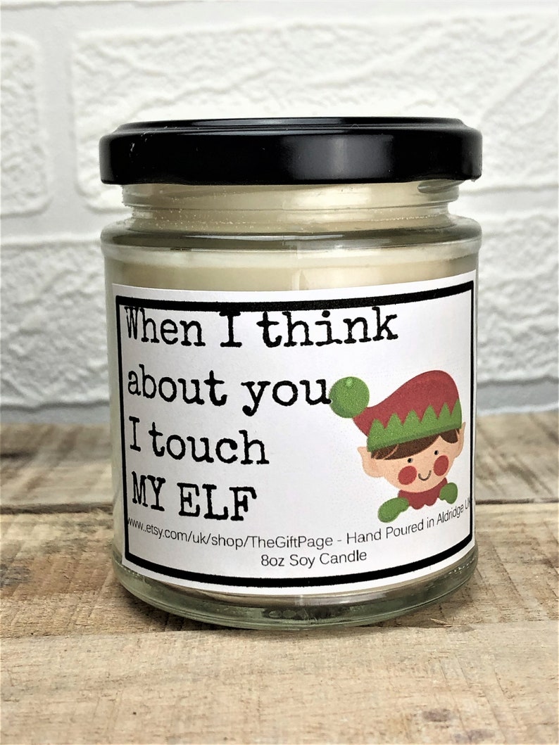 Candle Secret Santa gift RUDE Touch my Elf Christmas Soy Etsy