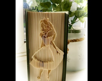 Alice in Wonderland Folded Book Art - Christmas