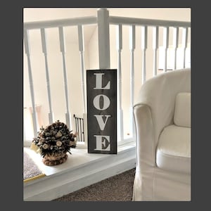 Love WOODEN  sign | farmhouse signs | porch decor |  housewarming gift | gift | grey wood plaque | Wedding | Valentines gift