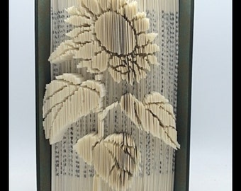 Sunflower Folded Book Art- Sunflower