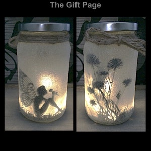 Fairy Light up jar Fairy in a Jar Glitter Mood Light image 1