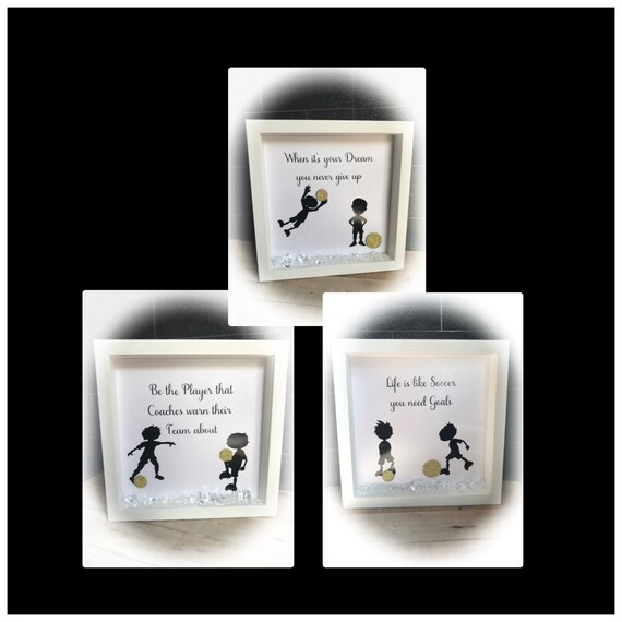 Football Bedroom Decor Frame Soccer Box Frame Footballer Football Wall Decoration Boys Bedroom Decor White