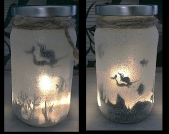 Mermaid Night light - Mermaid in a jar - Fairy Jar - Glitter Jar