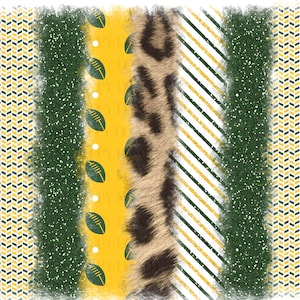 Grün und Gold Pinselstriche PNG