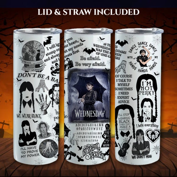 Wednesday Addams Tumbler and Mug | Gift for Him |  Addams Family Tumbler and Mug | Birthday Gift | Gift for Teen | Wednesday Addams Gift