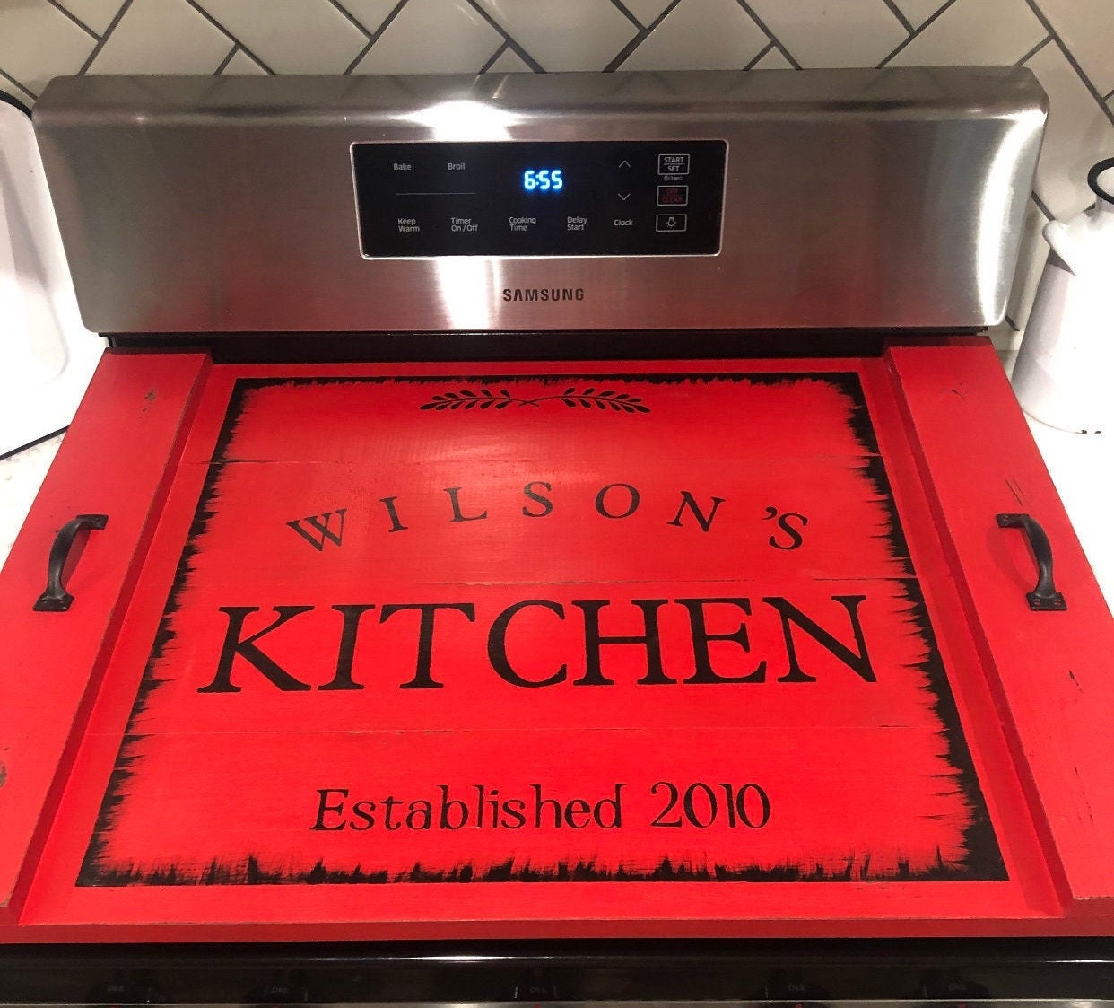 Stove Top Cover Noodle Board Wood Stove Cover Personalized Etsy
