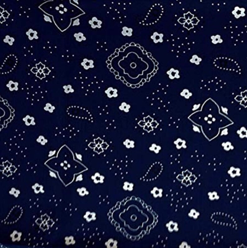 Paisley Print Bandana Poly Cotton Fabric by the Yard, 58/60 Width, All