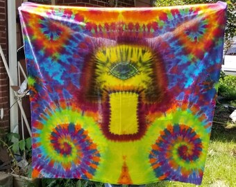 Large Tie Dye Mushroom Tapestry
