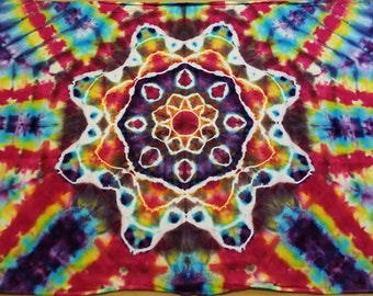 Tie Dye Rainbow Mandala Tapestry Wall Hanging Hippie Room Decor