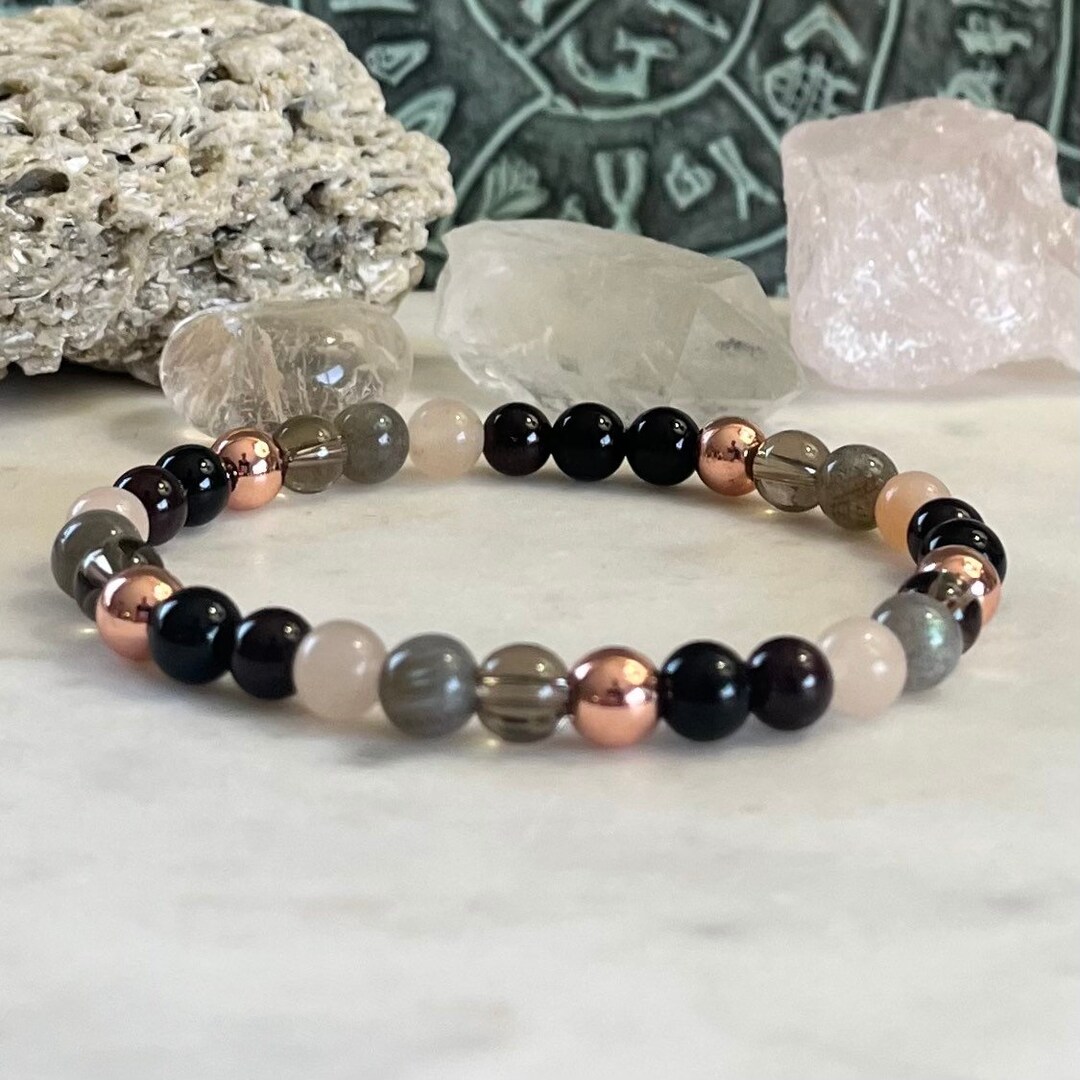 Protection and Grounding Bracelet. Empath Support. 6mm - Etsy