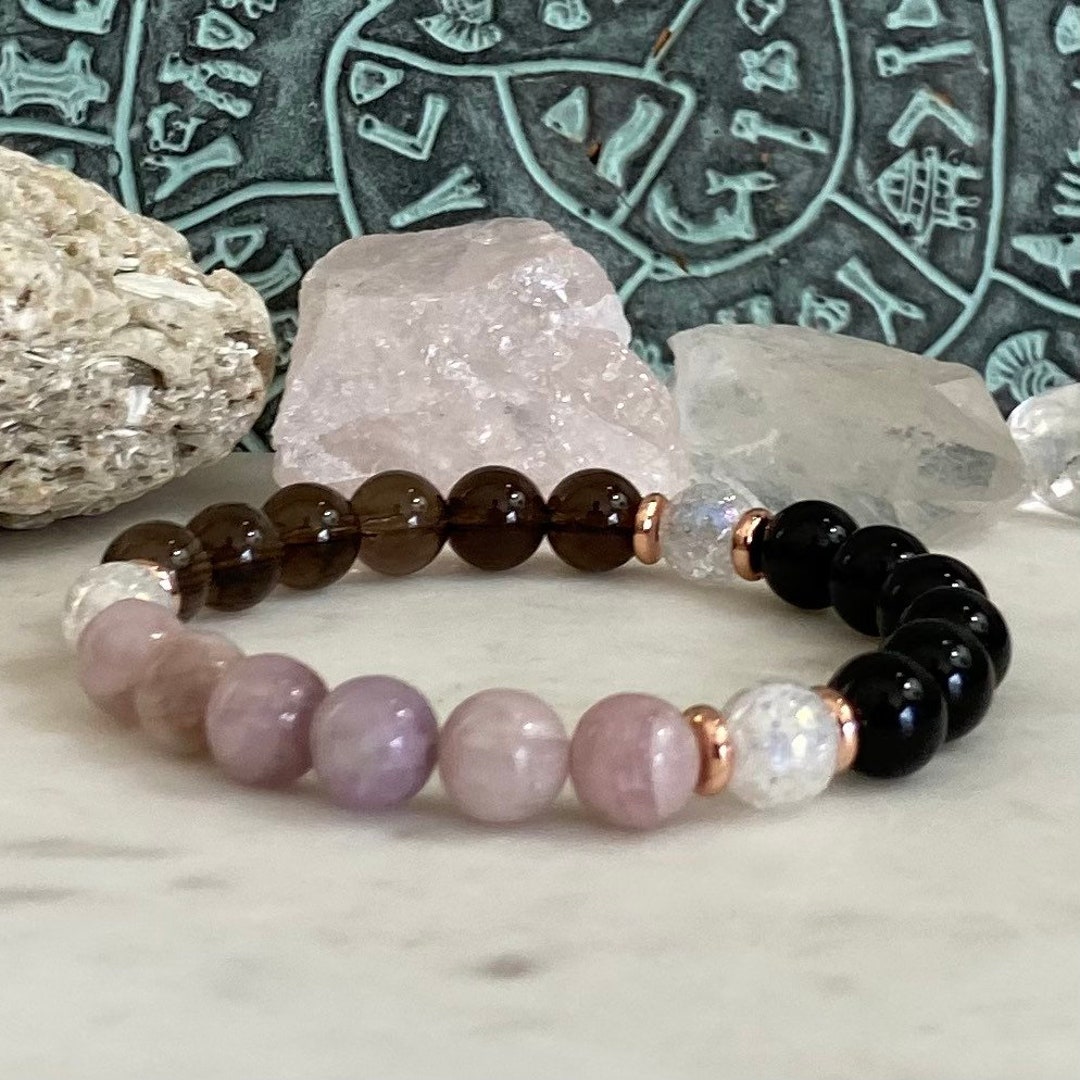 Empath and Anxiety Support Protection Bracelet. Smoky Quartz - Etsy