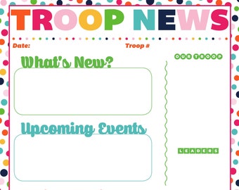Scouting Troop Newsletter Template with image *fillable* pdf