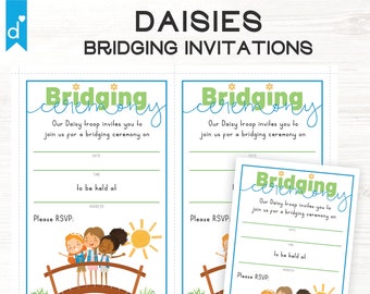 NEW Daisies Troop Bridging Ceremony Invitations Fillable PDF Girl Scouts Daisy Inspired