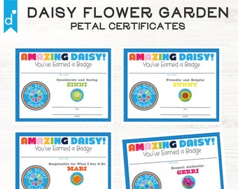NEW! Daisy Flower Garden Petal Names with sticker images Girl Scouts Daisies Inspired Fillable PDF