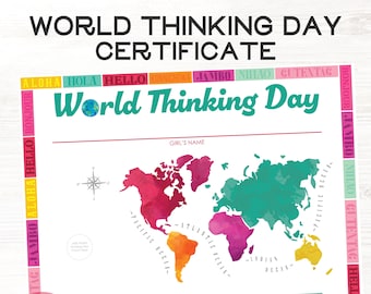 2024 World Thinking Day Badge Patch Fillable Certificate Style 3 Girl Scouts inspired *all ages* PDF