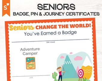 2024 Senior Badges, Pins and Journey Certificates Printables Girl Scouts Inspired
