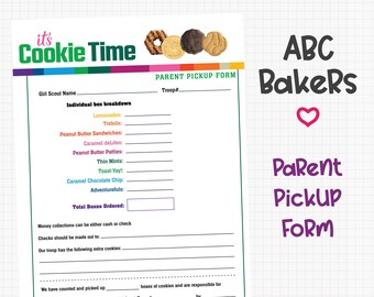 2024 ABC Bakers Cookie Parent Form Printable PDF Girl Scouts Inspired Cookies