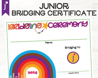 NEW Juniors Troop Bridging Ceremony Certificate Fillable PDF Girl Scouts Inspired