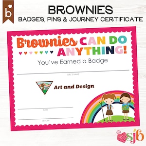 2024 Brownie Badges, Pins & Journey Certificates Girl Scouts Inspired Updated PDF